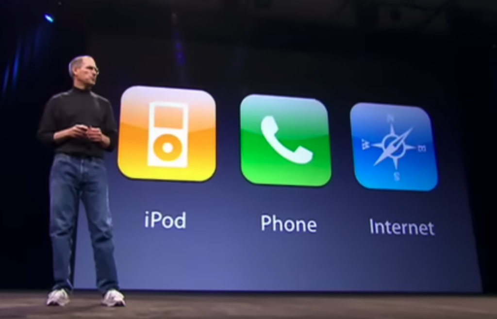 Steve Jobs introducing the iPhone. 